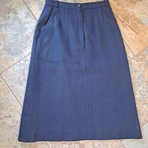 EJE Separates Size 6 Navy Blue Wool Skirt Front Pockets Zipper Belt Loops VTG